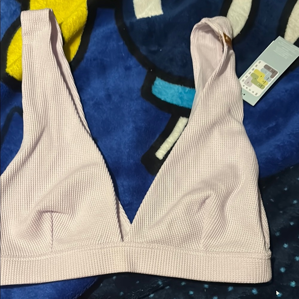 Women's Pink Ribbed Bralette